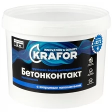 Грунтовка водно-дисперсионная бетонконтакт Krafor, 12 кг