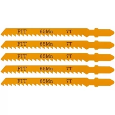 Полотна для э/лобзика по дереву, европ.хвостовик, усиленная сталь 65 Мп, 5 шт., 6 ТPI FIT 41105