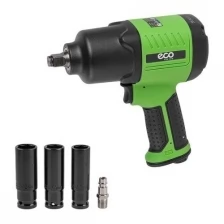 Пневмогайковерт 1/2" ECO AIW-980S (950/1200 Нм (закр./откр.); 3 ступени крут.мом.; twin hammer; 7500 об/мин; композитн. корпус)